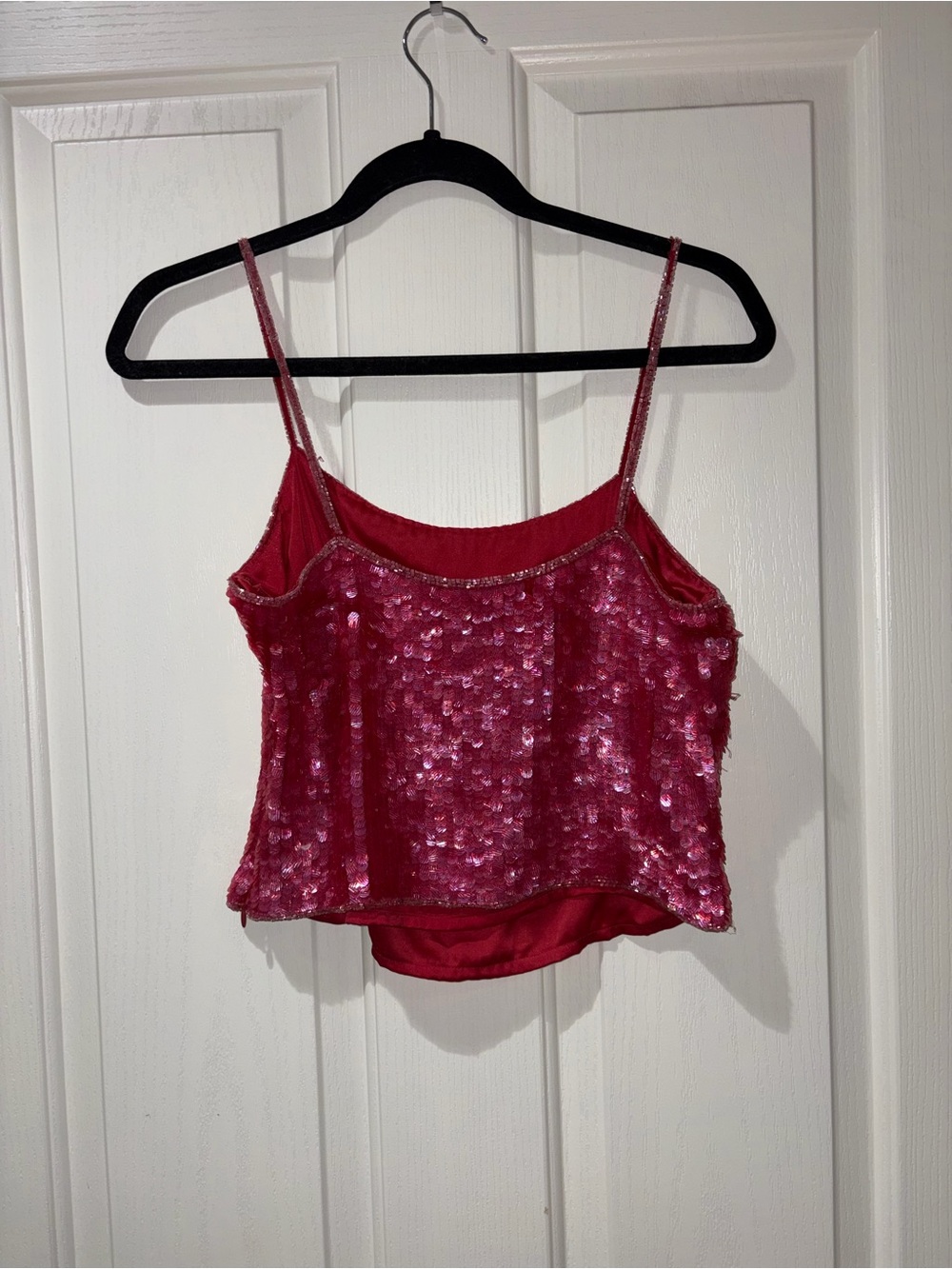 VINTAGE Emma Black Hot Pink Sequin Camisole - Picture 3 of 15